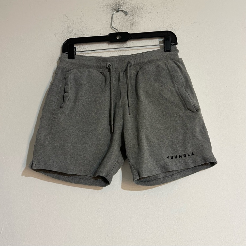 YoungLA Men's Grey Sweat Shorts Medium